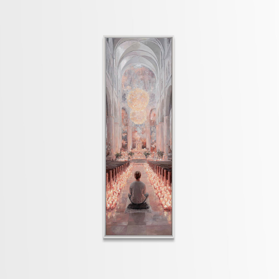 Sacred Gathering – Framed Canvas Print – Tall Narrow Wall Art – Christian Art – Christian Wall Art – Christian Art Canvas – Subtle Christia