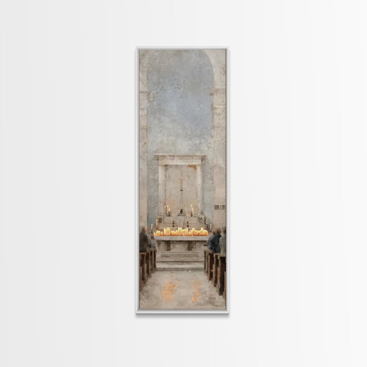 Cathedral Prayer – Framed Canvas Print – Narrow Art – Christian Art Canvas – Christian Wall Art – Christian Art Print – Christian Gift Idea