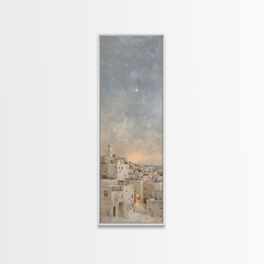 Morning Star Over Bethlehem – Framed Canvas Print – Skinny Art – Christian Art Canvas – Christian Wall Art – Christmas Art – Christian Chri