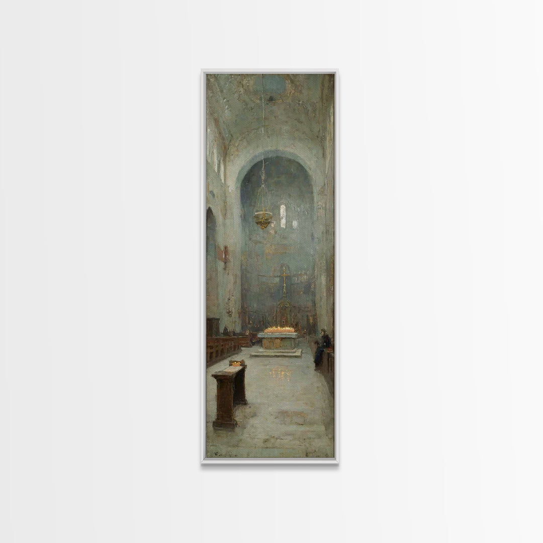 Altar Of Peace – Framed Canvas Print – Tall Skinny Art Print – Christian Wall Art – Christian Art Canvas – Vintage Christian Art – Christia