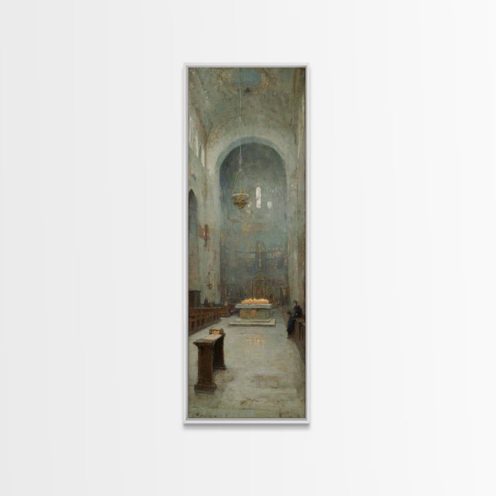 Altar Of Peace – Framed Canvas Print – Tall Skinny Art Print – Christian Wall Art – Christian Art Canvas – Vintage Christian Art – Christia