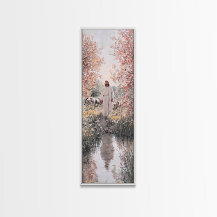Shepherds Of Grace, Framed Canvas Print, Skinny Art, Christian Art Canvas, Jesus Painting, Christian Christmas Art, Christian Wall Art