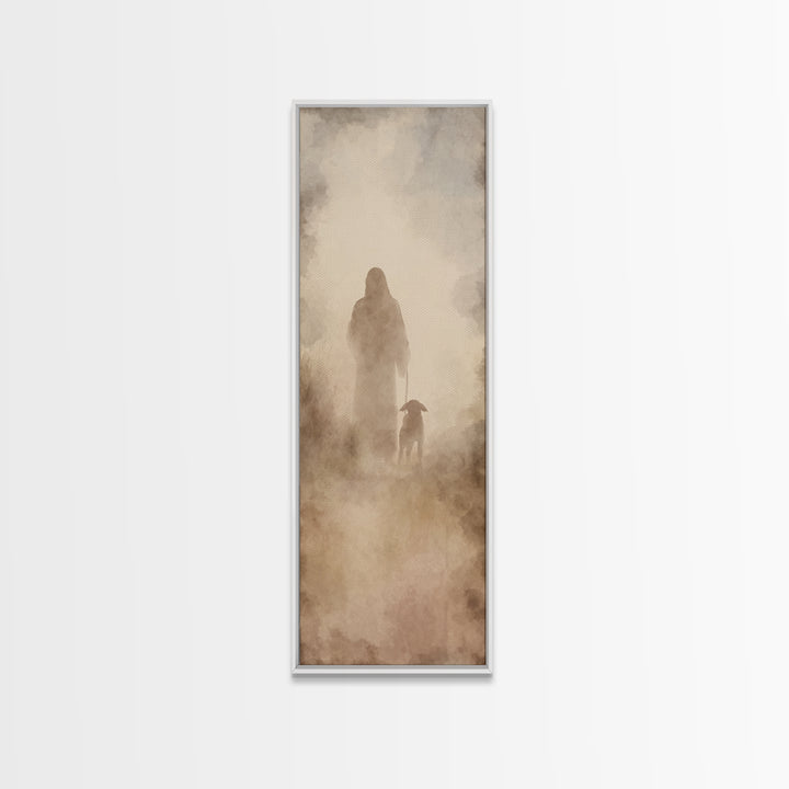 Path Of Mercy – Framed Canvas Print – Tall Narrow Wall Art – Christian Wall Art – Jesus Painting – Christian Art Canvas – Faith Art