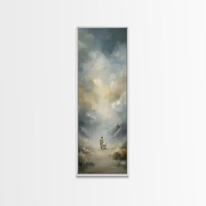 Fields Of Hope, Framed Canvas Print, Narrow Art, Christian Art Canvas, Jesus Painting, Christian Wall Art, Christian Christmas Art