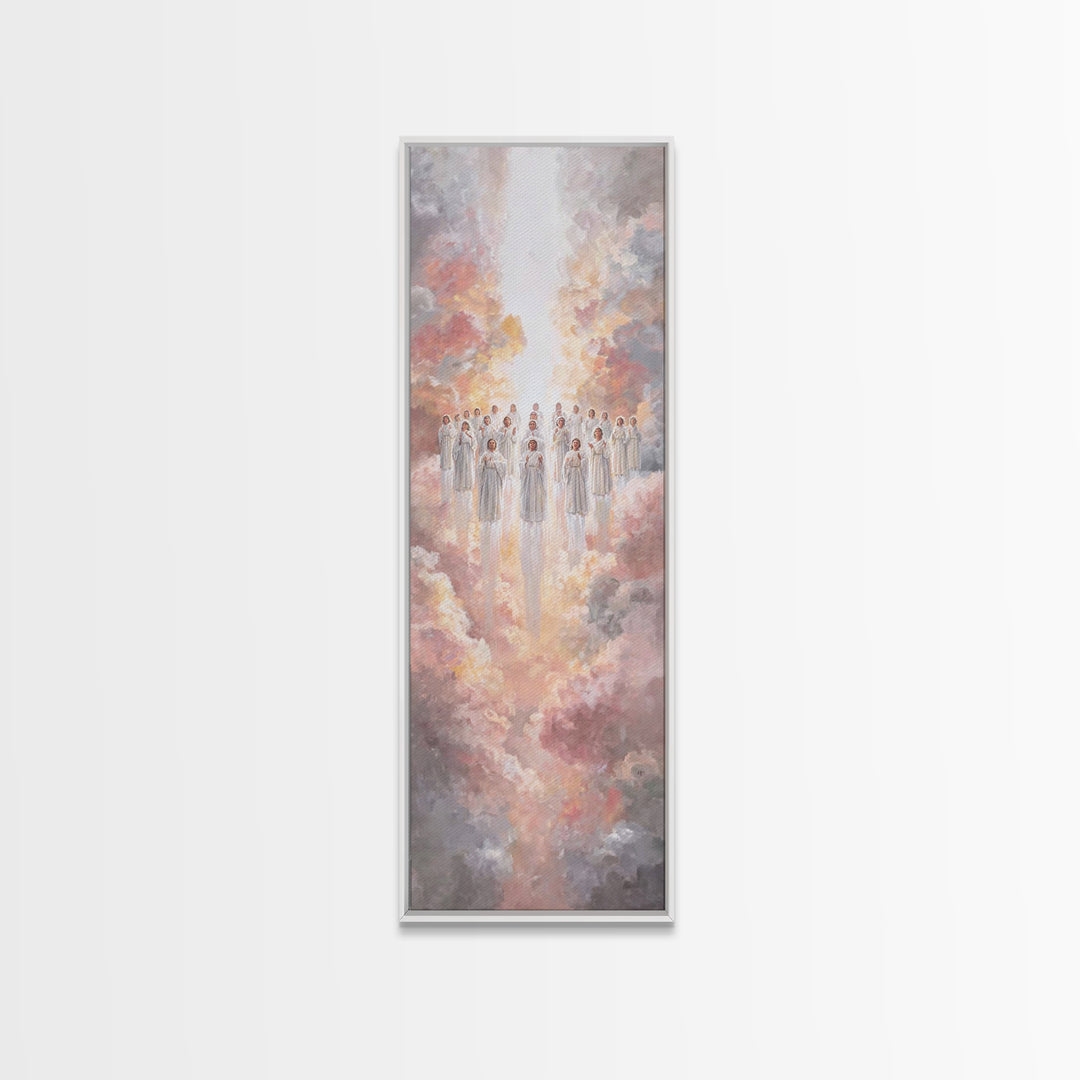 Heavenly Host – Framed Canvas Print | Christian Art Canvas | Christian Wall Art | Modern Christian Art | Tall Skinny Art Print | Christmas