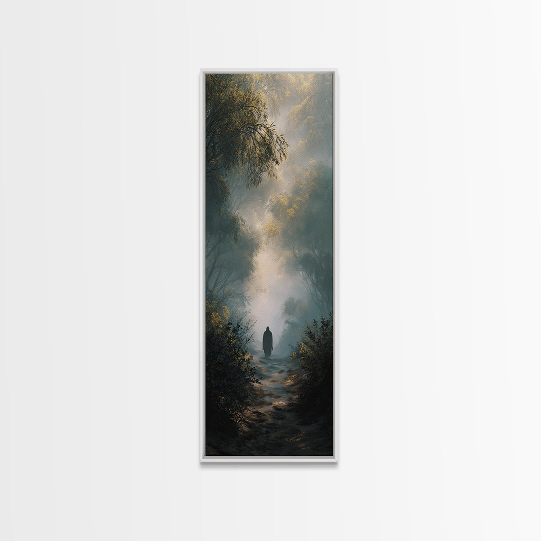 Path Of Grace – Framed Canvas Print – Tall Skinny Art Print – Christian Wall Art – Jesus Painting – Modern Christian Art – Christmas Art