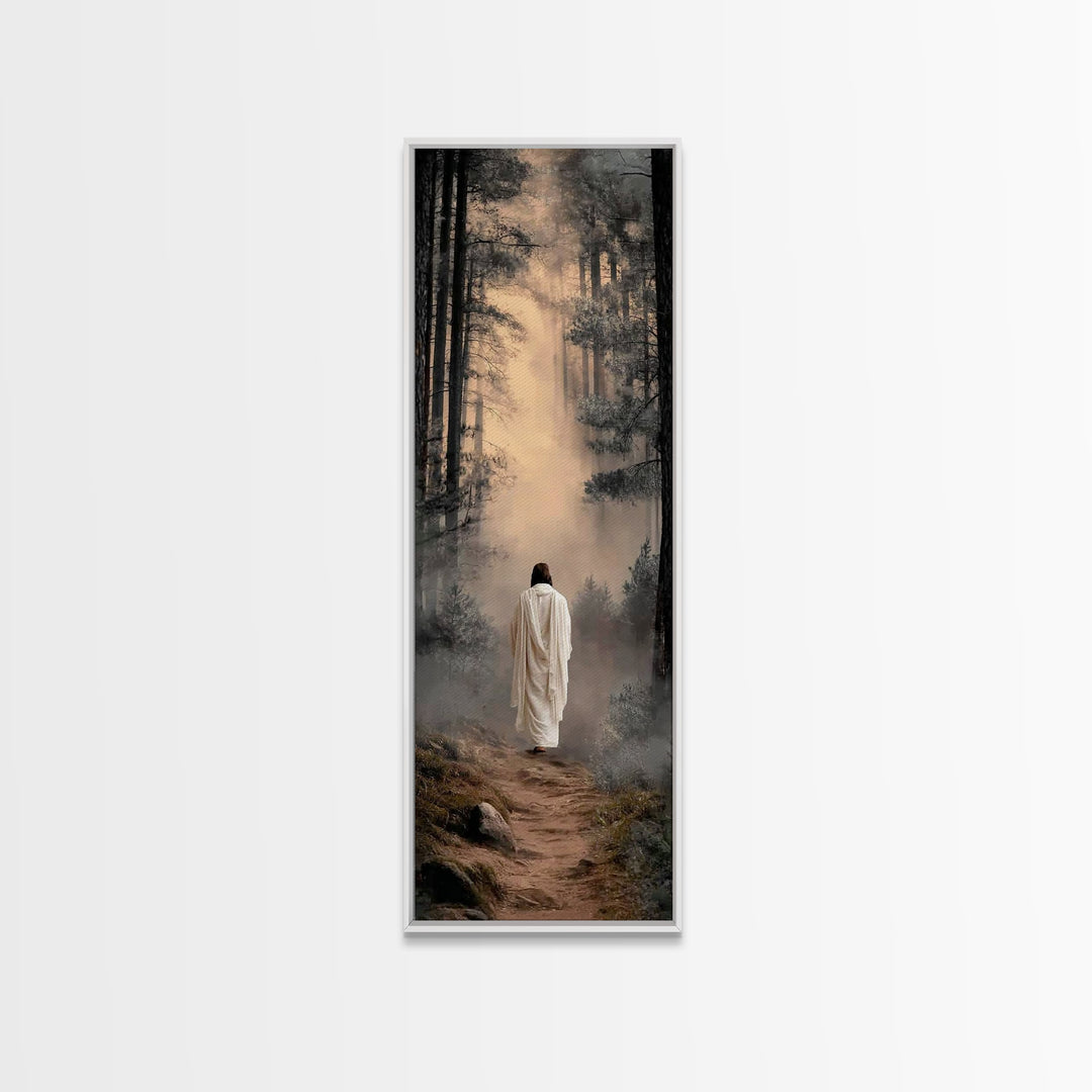 Redeemer’s Walk – Framed Canvas Print – Tall Skinny Art Print – Christian Art Work – Christian Painting – Jesus Canvas Art – Christian Chri