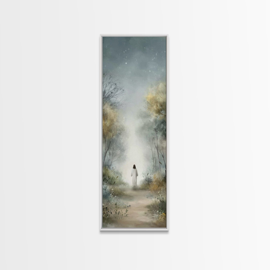 Forest Of Hope – Framed Canvas Print – Tall Narrow Wall Art – Christian Art Print – Christian Wall Art – Modern Christian Art – Jesus Paint
