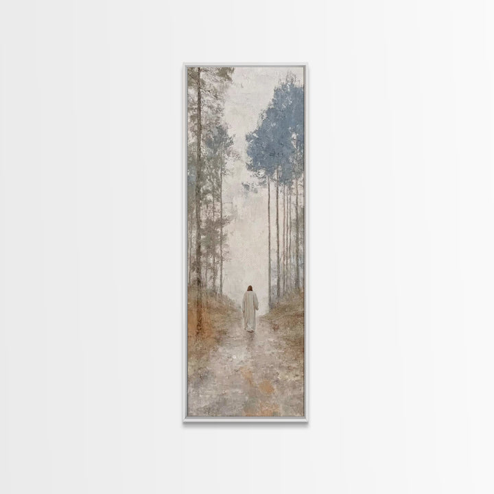 Sacred Morning Path – Framed Canvas Print – Skinny Art – Christian Art Work – Christian Painting – Jesus Painting – Modern Christian Art –