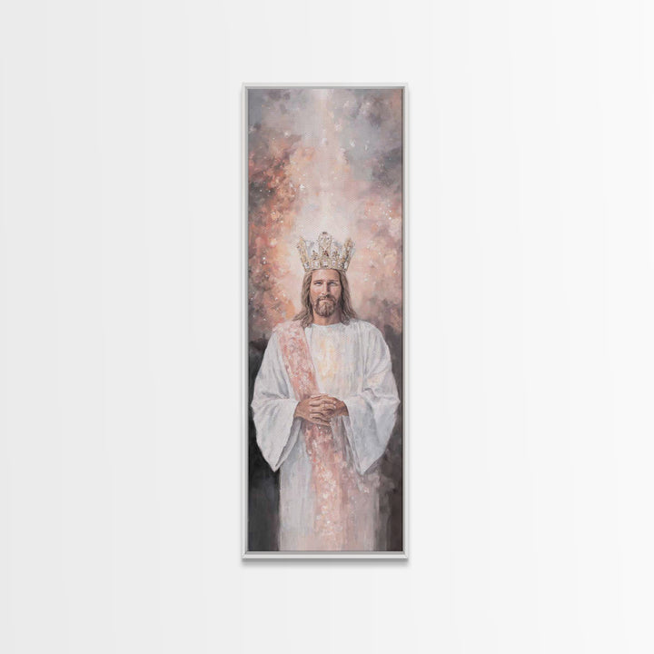 Heavenly Bright Trail – Framed Canvas Print – Tall Skinny Art Print – Christian Wall Art – Christian Painting – Jesus Art Print – Vintage C