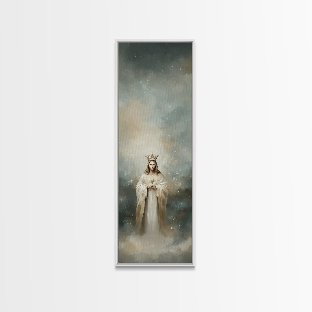 King Of Glory – Framed Canvas Print – Narrow Art – Christian Wall Art – Jesus Painting – Christian Art Canvas – Modern Christian Art – Chri