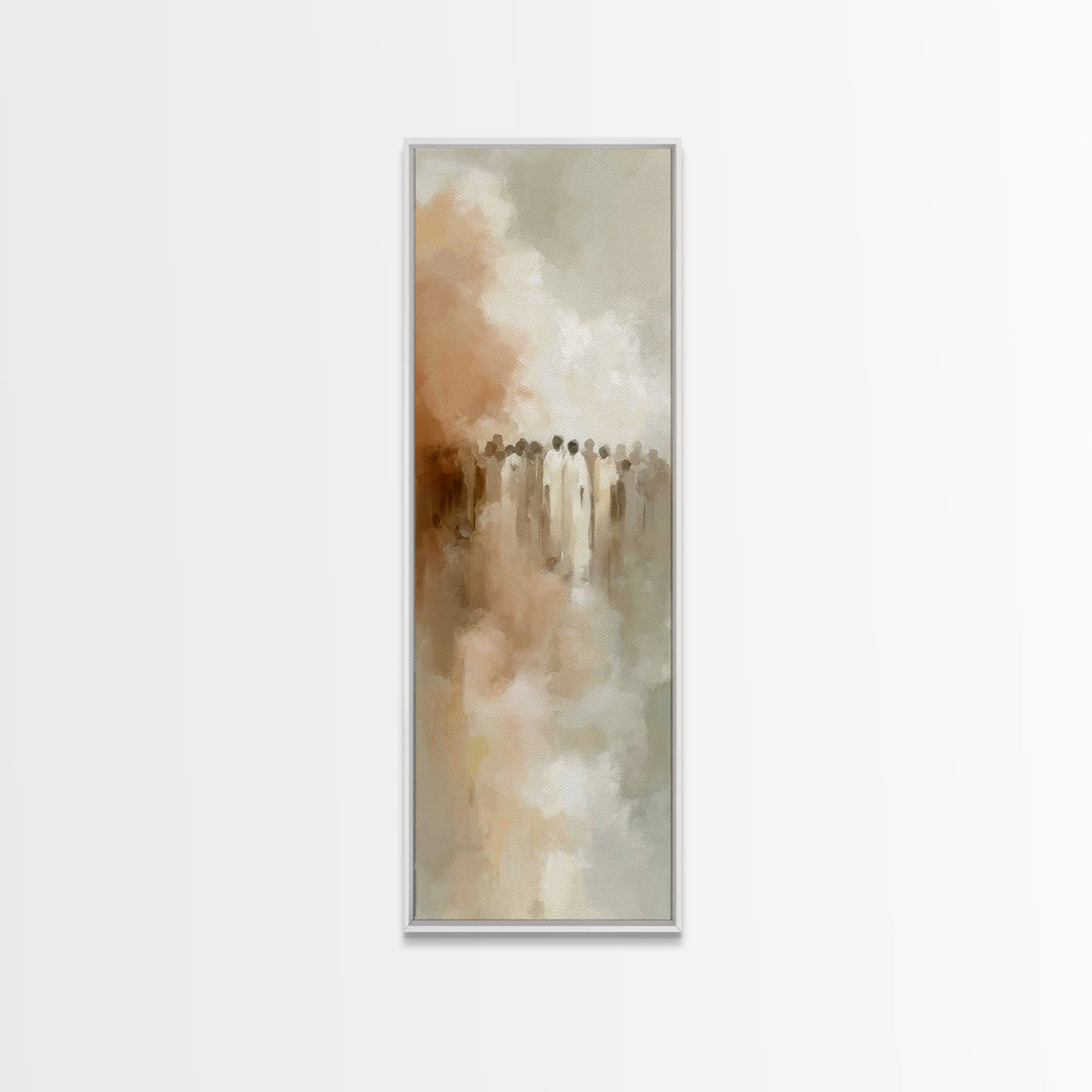 Cloudborn Saints – Framed Canvas Print, Christian Art Prints, Christian Wall Art, Abstract Christian Art, Skinny Art, Christian Painting
