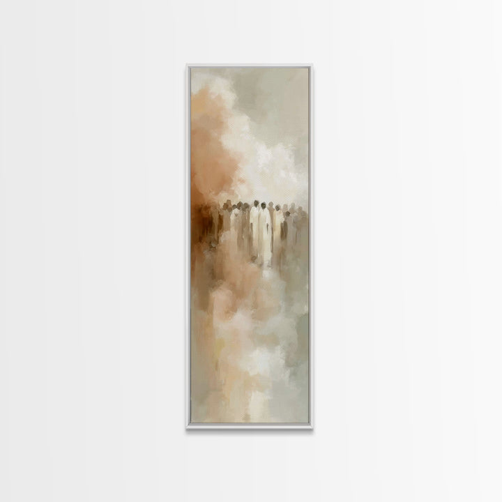 Cloudborn Saints – Framed Canvas Print, Christian Art Prints, Christian Wall Art, Abstract Christian Art, Skinny Art, Christian Painting