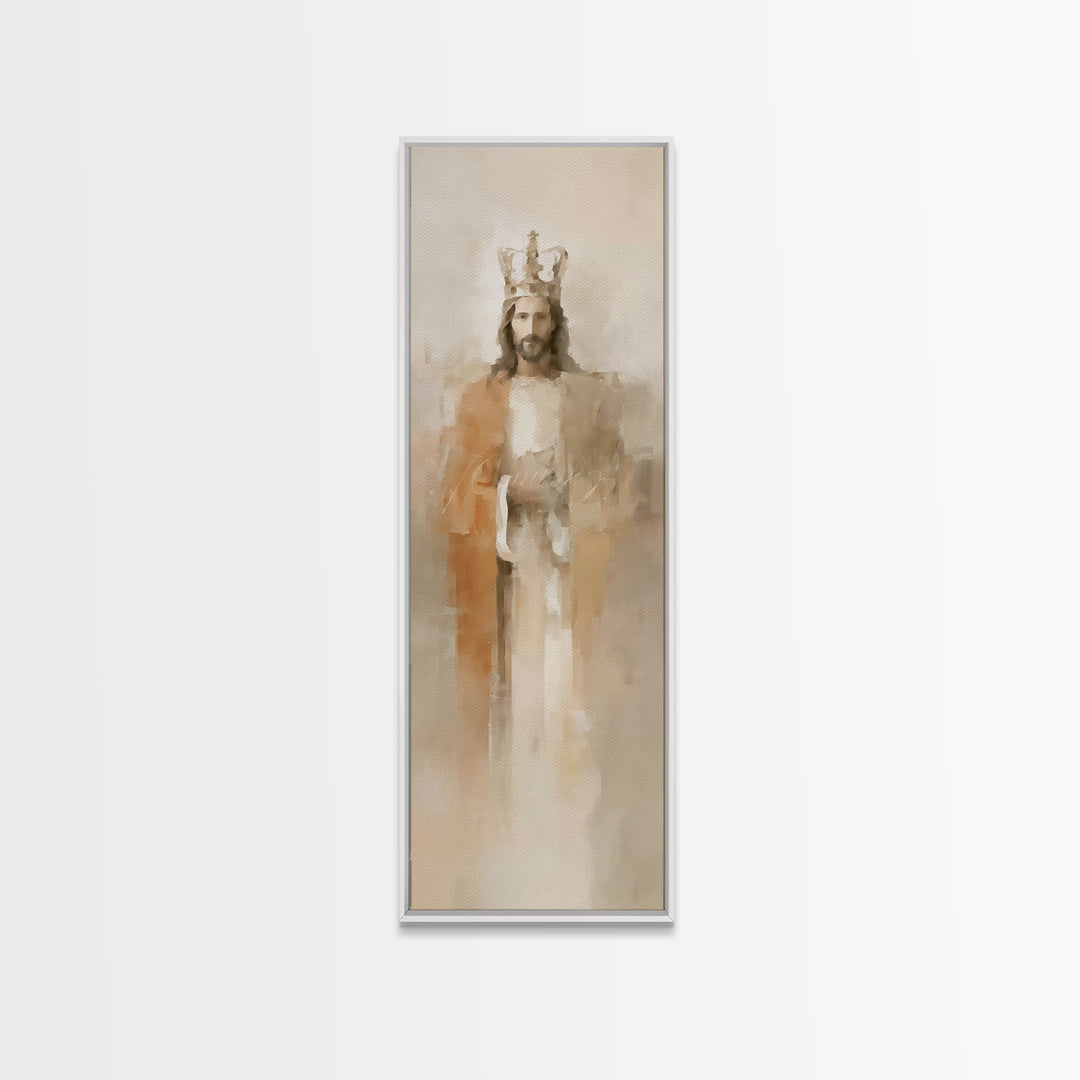 Eternal King Light – Framed Canvas Print – Narrow Art – Christian Art Canvas – Jesus Painting – Vintage Christian Art – Christmas Wall Art