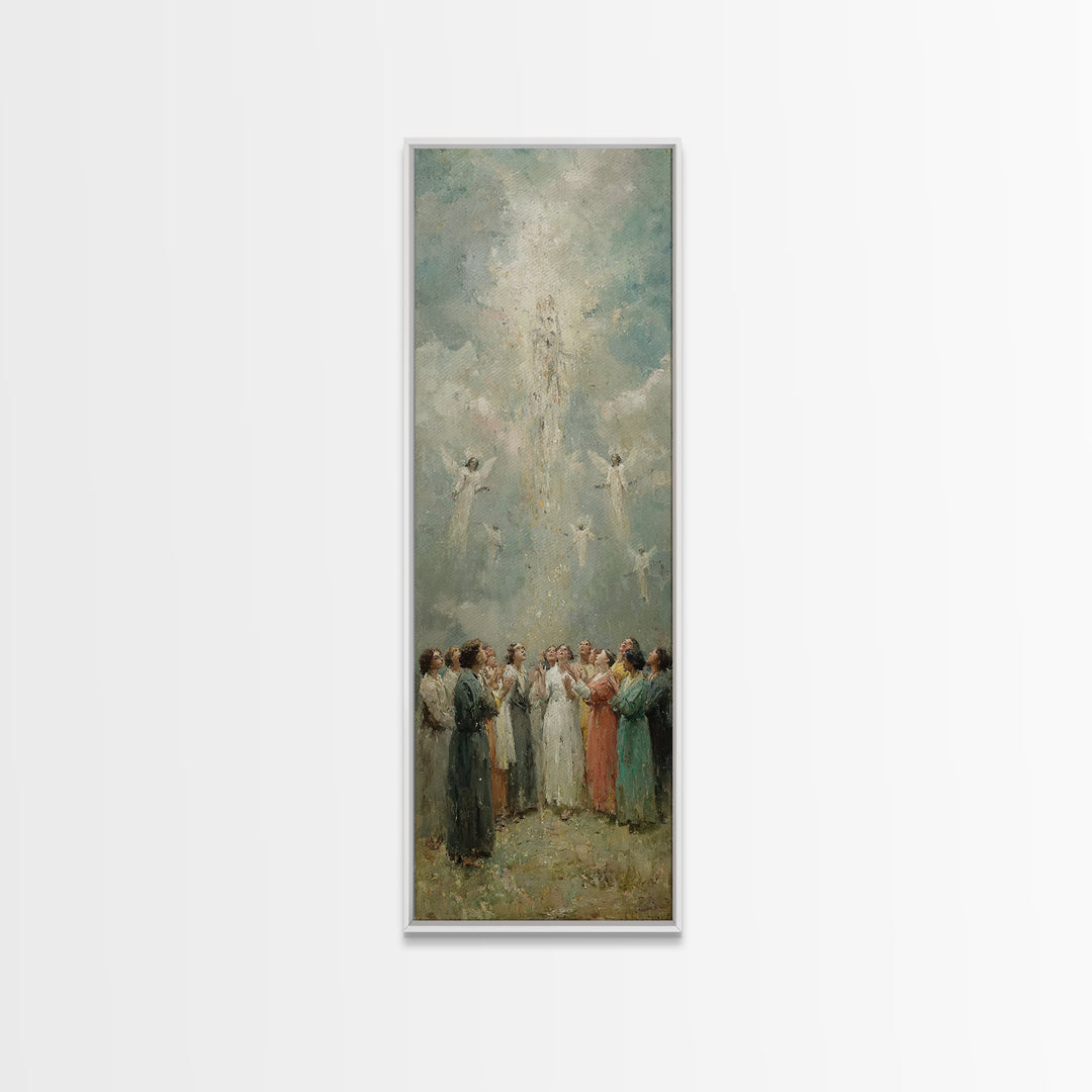Ascension Light – Framed Canvas Print – Christian Wall Art – Modern Christian Painting – Christian Art Canvas – Narrow Art – Christian Gift