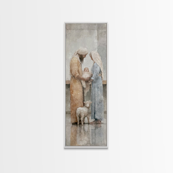 Bethlehem Dawn Light – Framed Canvas Print – Narrow Art – Christian Christmas Art – Christian Art Canvas – Christian Wall Art – Christmas C