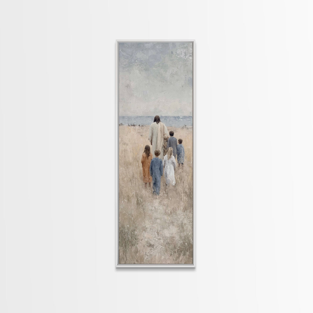 Path Of Grace – Framed Canvas Print – Tall Narrow Wall Art – Christian Wall Art – Jesus Painting – Christmas Art