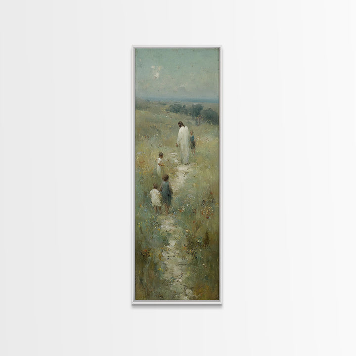 Evening Of Hope | Framed Canvas Print | Tall Narrow Wall Art | Christian Art | Jesus Painting Canvas | Christmas Art