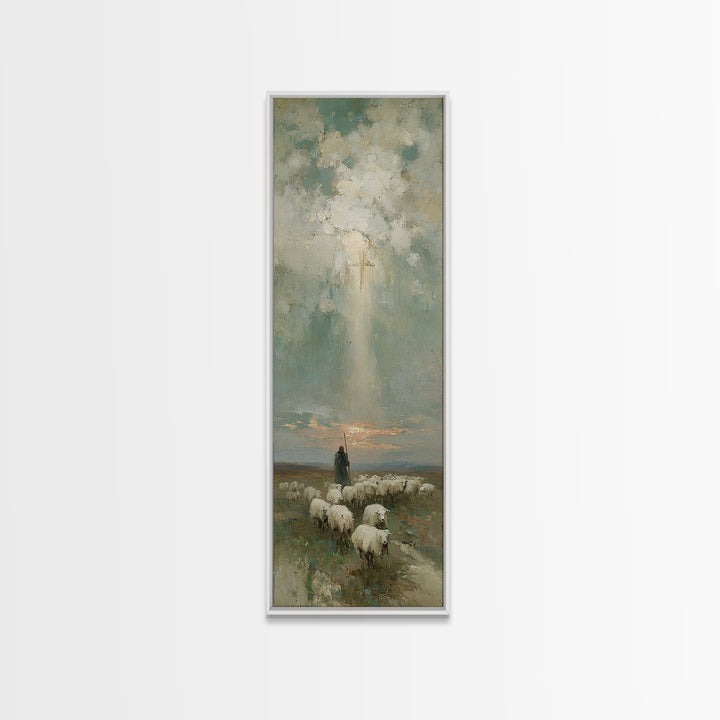 Desert Glory Sky | Framed Canvas Print | Narrow Art | Christian Art Canvas | Christian Painting | Christmas Art