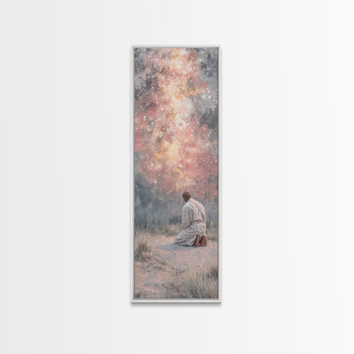 Radiant Flock Journey – Framed Canvas Print – Skinny Art – Christian Art Canvas – Christian Wall Art – Christmas Art
