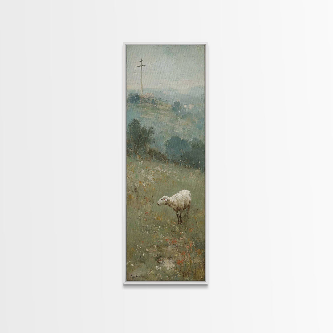 Autumn Promise – Framed Canvas Print – Narrow Art – Christian Art Canvas – Christian Wall Art – Christian Painting – Christmas Art – Christ