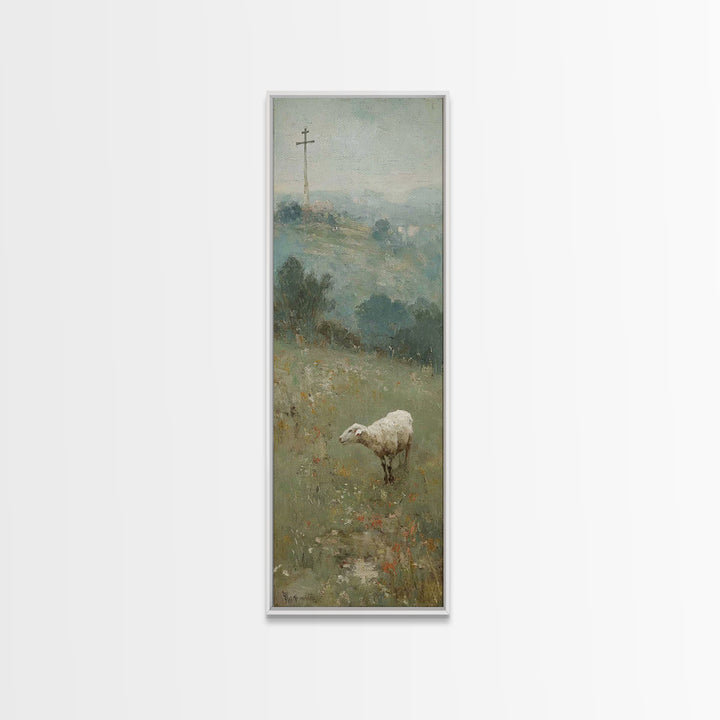 Autumn Promise – Framed Canvas Print – Narrow Art – Christian Art Canvas – Christian Wall Art – Christian Painting – Christmas Art – Christ