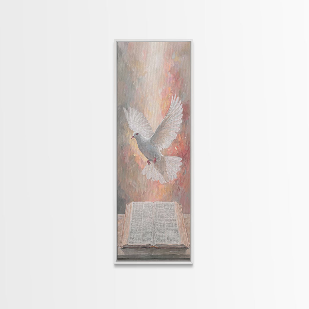 Dove Of Revelation – Framed Canvas Print – Skinny Art – Christian Paintings – Christian Art Canvas – Christian Wall Art – Christmas Art