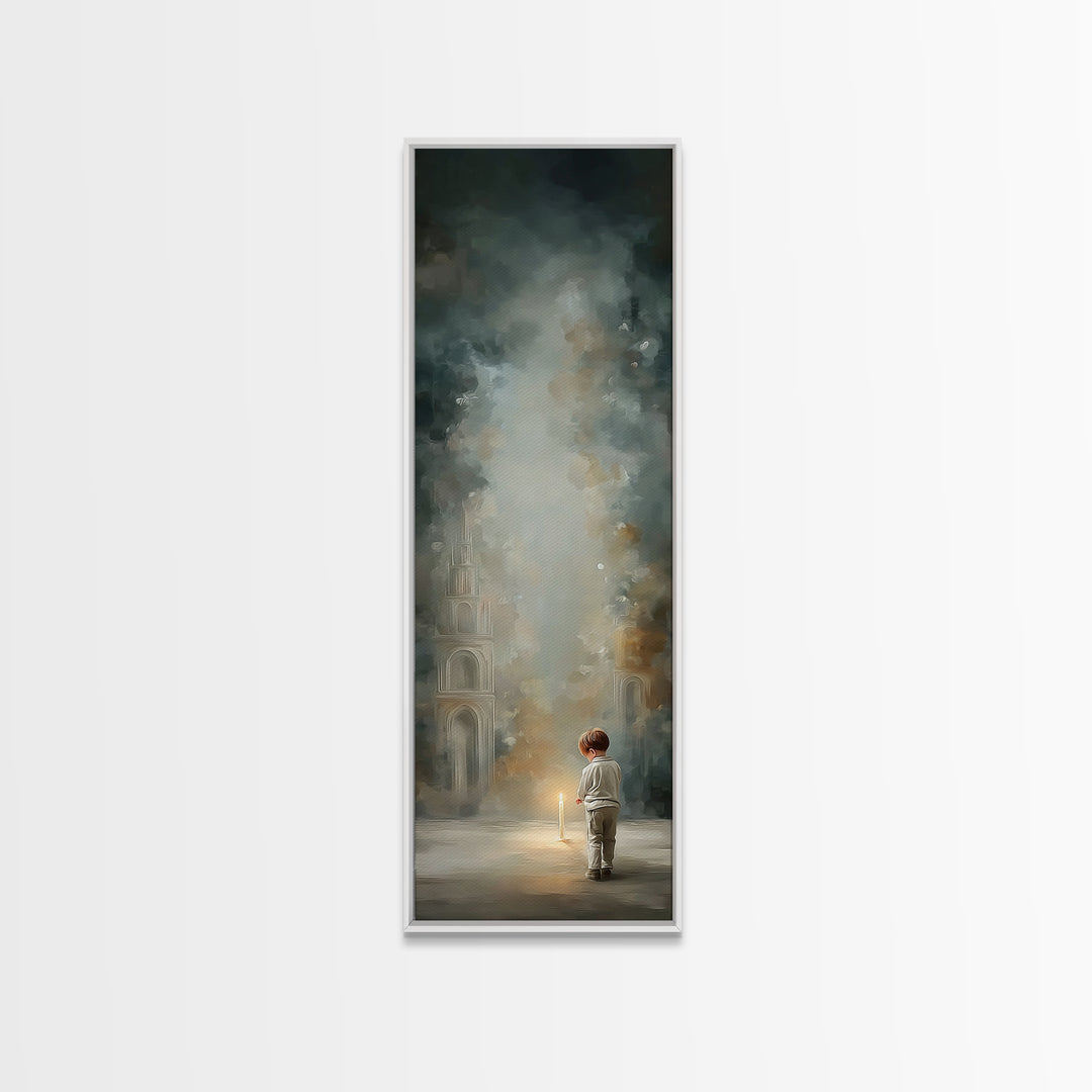 Child of Light – Framed Canvas Print – Christian Art Canvas – Christian Wall Art – Minimalist Christian Art – Tall Skinny Art Print – Chris