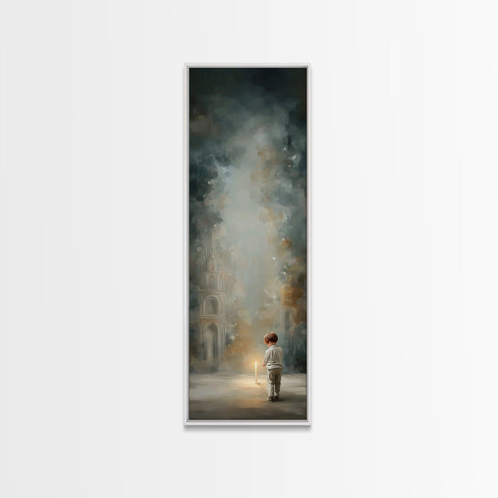Child of Light – Framed Canvas Print – Christian Art Canvas – Christian Wall Art – Minimalist Christian Art – Tall Skinny Art Print – Chris
