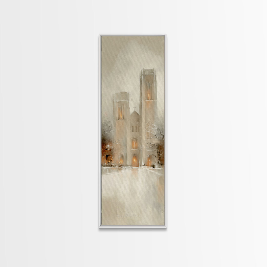 Twin Spire Grace - Framed Canvas Print - Christian Art Work - Tall Narrow Wall Art - Christian Wall Art - Modern Christian Art - Christmas