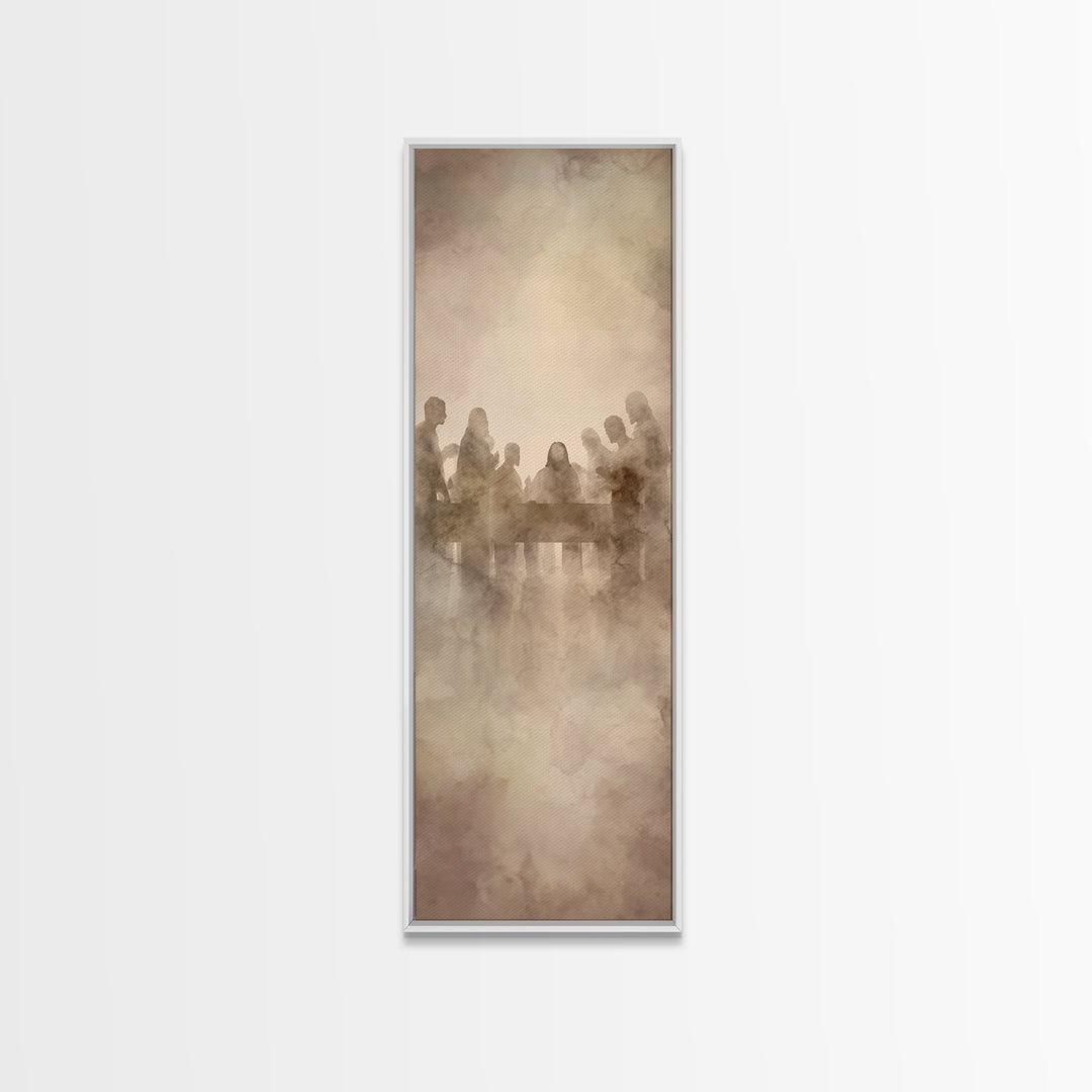 Sacred Upper Room – Framed Canvas Print – Christian Wall Art – Jesus Painting – Tall Skinny Art Print – Christian Art Canvas – Christian Ar