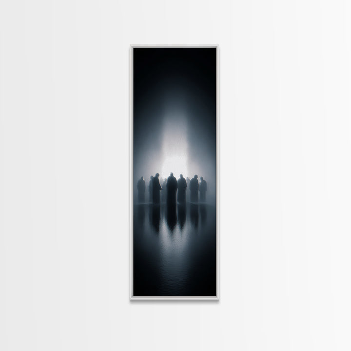 Ascension Gathering – Framed Canvas Print – Christian Art Canvas – Christian Wall Art – Tall Skinny Art Print – Jesus Painting – Modern Chr