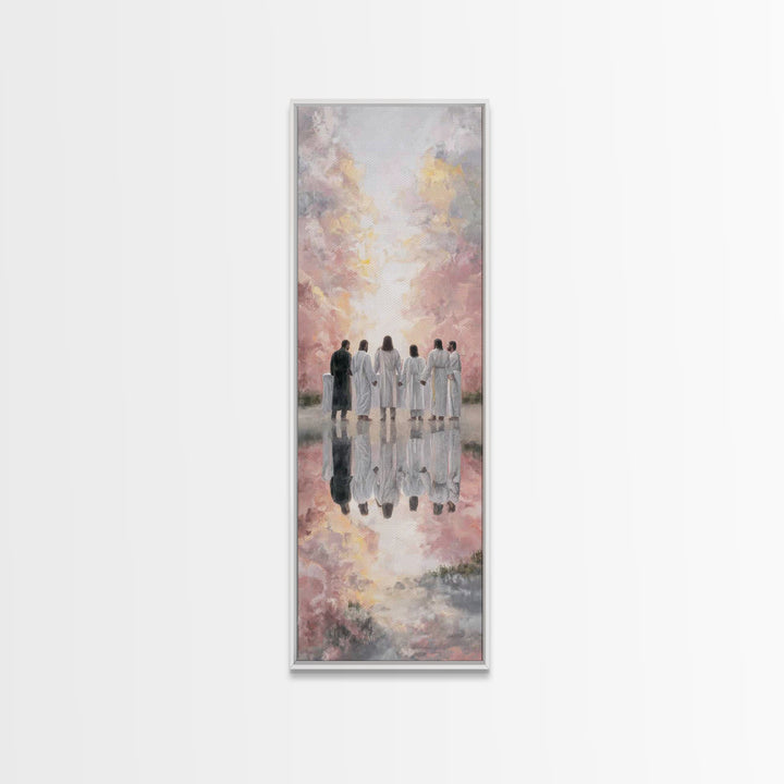 Heavenly Fellowship – Framed Canvas Print – Christian Wall Art – Christian Art Canvas – Jesus Painting – Tall Narrow Wall Art