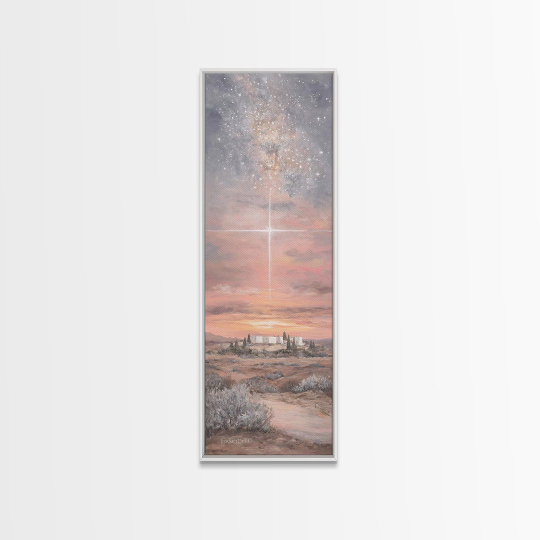 Desert Star – Framed Canvas Print – Skinny Art – Christian Wall Art – Christian Christmas Art – Modern Christian Art – Christian Canvas Art