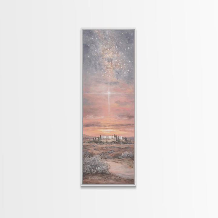 Desert Star – Framed Canvas Print – Skinny Art – Christian Wall Art – Christian Christmas Art – Modern Christian Art – Christian Canvas Art