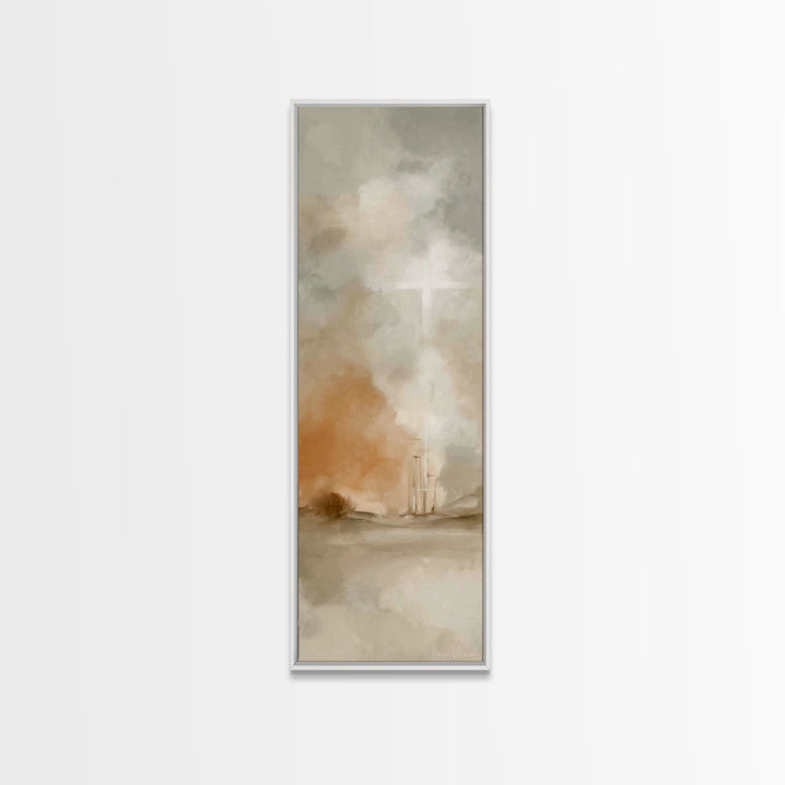 Silent Redeemer – Framed Canvas Print – Tall Narrow Wall Art – Christian Painting – Christian Art Work – Christian Christmas Art – Christia