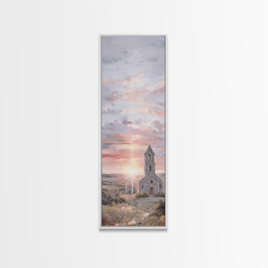 Mission Dawn – Framed Canvas Print – Narrow Art – Christian Art Print – Christian Wall Art – Christmas Art Prints – Christian Art Canvas