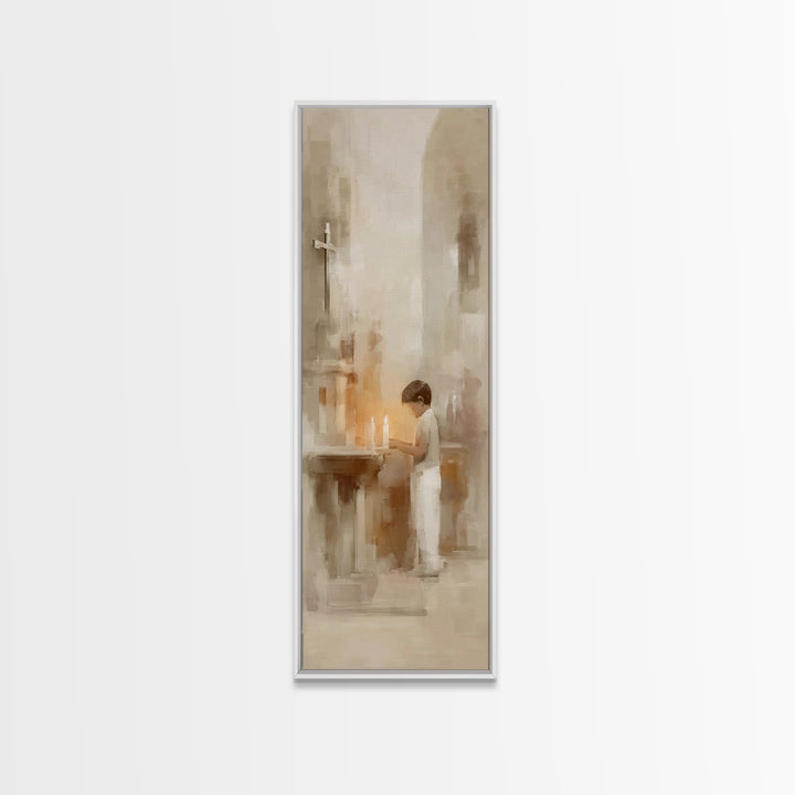 Sanctuary Hope – Framed Canvas Print – Christian Art Prints – Christian Wall Art – Tall Skinny Art Print – Christian Art Canvas – Christian