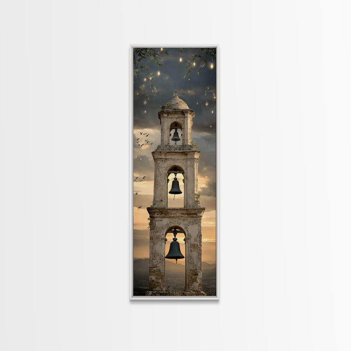 Chapel Sunrise – Framed Canvas Print – Tall Skinny Art Print – Christian Art – Christian Christmas Decor – Christian Wall Art – Christmas A