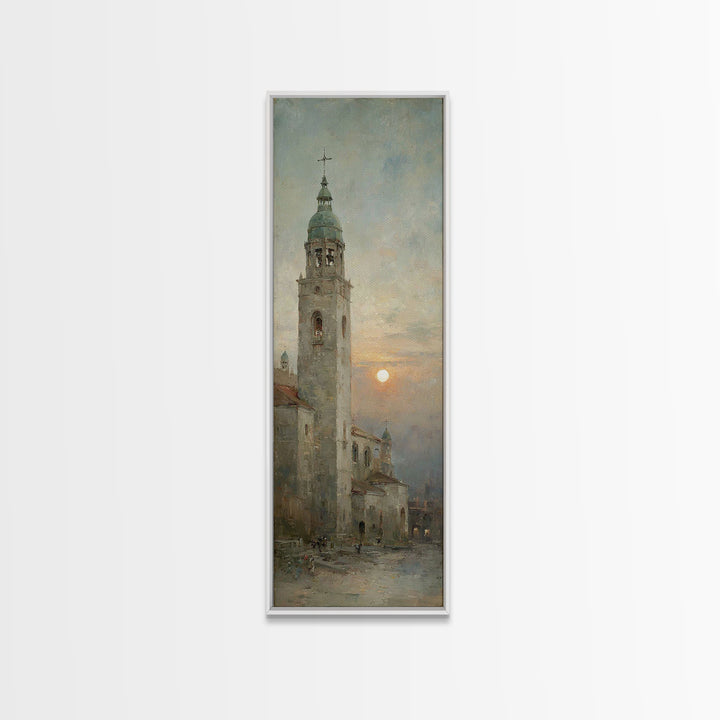 Twilight Cathedral Grace – Framed Canvas Print – Tall Skinny Art Print – Christian Christmas Art – Christian Art – Christian Wall Art – Jes