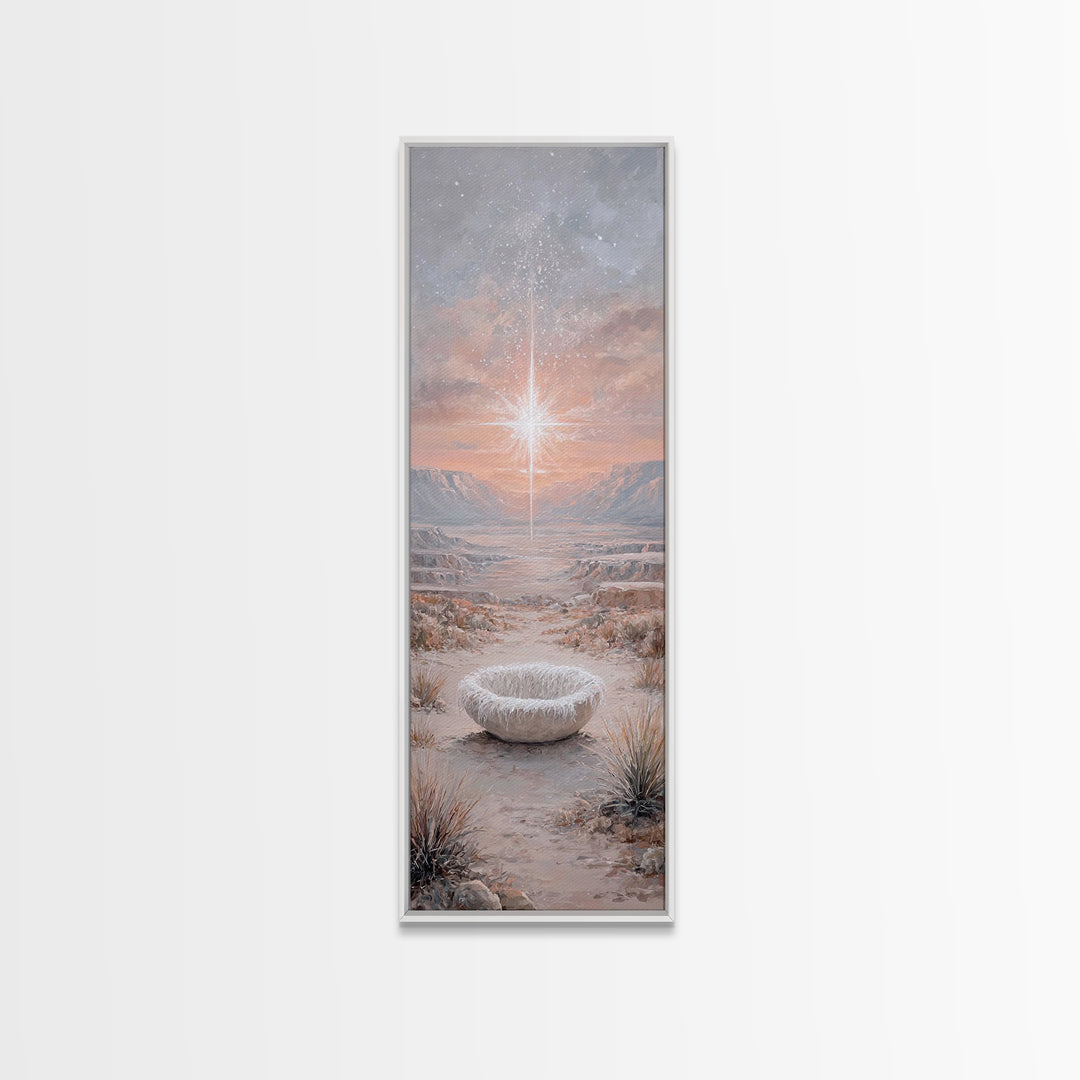 Desert Star Wonder | Framed Canvas Print | Tall Narrow Wall Art | Christian Art | Christmas Art | Christian Art Canvas | Christian Painting