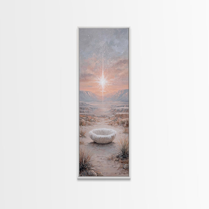 Desert Star Wonder | Framed Canvas Print | Tall Narrow Wall Art | Christian Art | Christmas Art | Christian Art Canvas | Christian Painting
