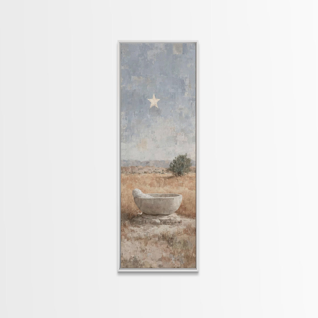 Guiding Star Basin | Framed Canvas Print | Tall Skinny Art Print | Christian Wall Art | Christian Art | Christmas Art | Jesus Painting | Ch