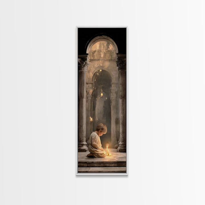 Temple Light – Framed Canvas Print | Christian Wall Art | Christian Art Canvas | Skinny Art | Vintage Christian Art | Christian Painting
