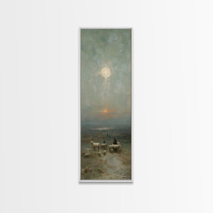 Holy Star Rising – Framed Canvas Print – Skinny Art – Christian Art Work – Christmas Canvas Wall Art – Jesus Art Print