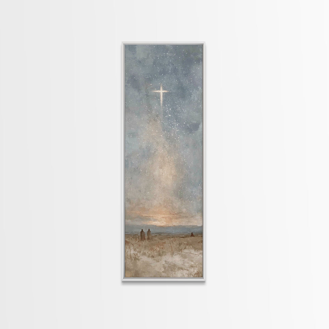 Sacred Dawn Star | Framed Canvas Print | Narrow Art | Christian Art Gift | Christmas Art Prints | Jesus Canvas Art