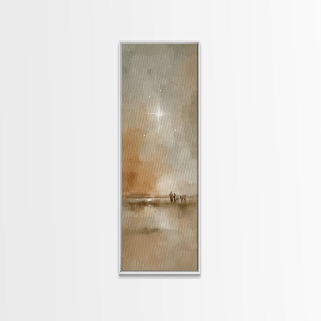 Silent Hills Star – Framed Canvas Print – Tall Narrow Wall Art – Christian Christmas Art – Jesus Art Print – Christian Decor
