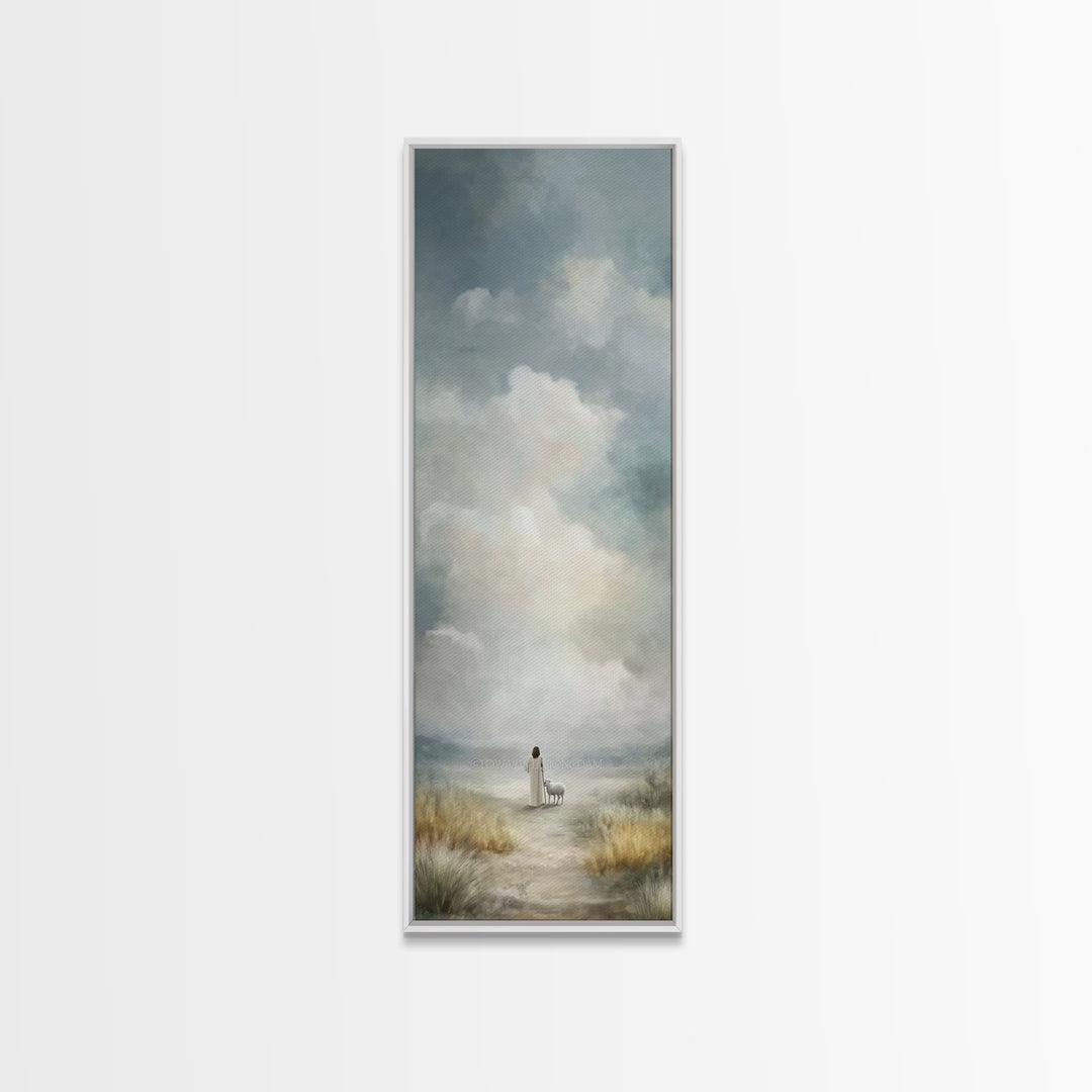 Path Of His Peace – Framed Canvas Print – Narrow Art – Christian Wall Art – Jesus Painting – Christian Art Canvas – Christian Decor