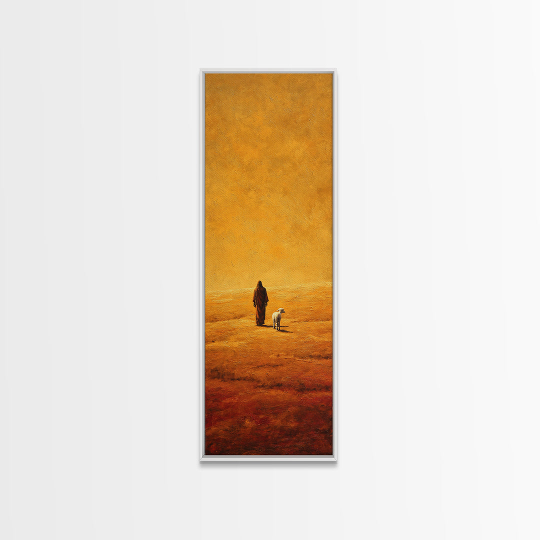Walk In The Light – Framed Canvas Print – Tall Narrow Wall Art – Jesus Wall Art – Christian Art Gift – Christian Art Prints – Christian Pai