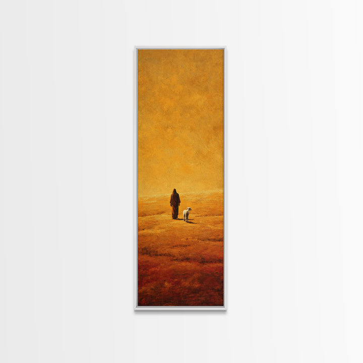 Walk In The Light – Framed Canvas Print – Tall Narrow Wall Art – Jesus Wall Art – Christian Art Gift – Christian Art Prints – Christian Pai